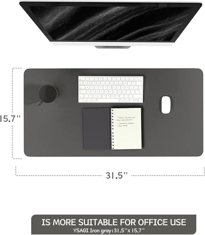 YSAGi Non-Slip Leather Desk Pad, Waterproof Laptop Computer Desk Keyboard Mat - Image 2