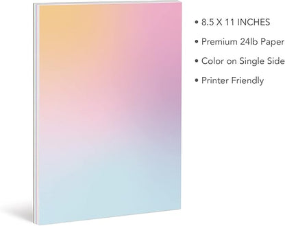 Pastel Gradient Paper Stationery, Aesthetic Paper 8.5 x 11 Inches, 60 Sheets - Image 2