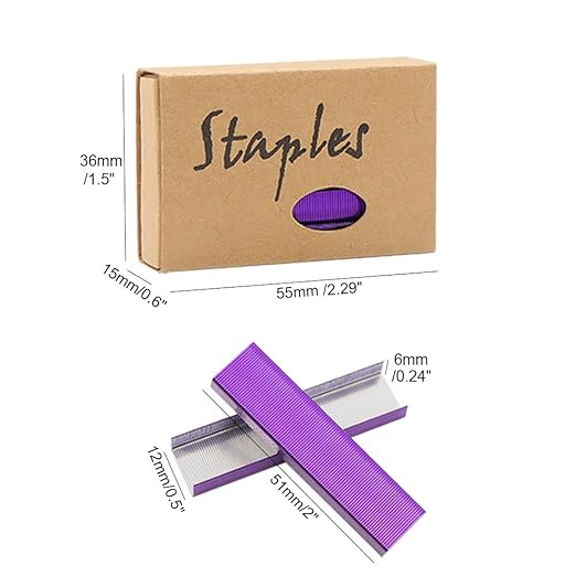 NatSumeBasics 6000 Purple Staples 26/6 Standard Colored Staple - Image 8