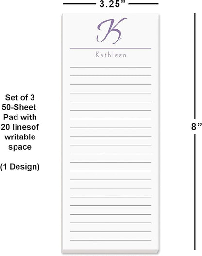 Current Personalized Name & Initial Notepad Set – Set of 3, 30-Sheet Pads - Image 2