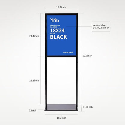 YIYO Sign holder floor stand, sign holder stand heavy Duty Pedestal poster stand - Image 9