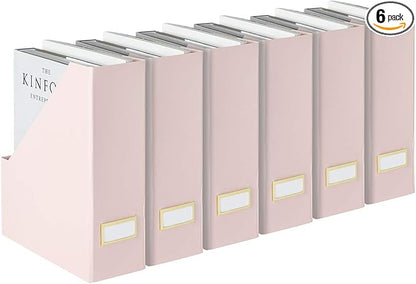 BLU MONACO Set of 6 Foldable Pink Magazine Holder by Blu_Monaco