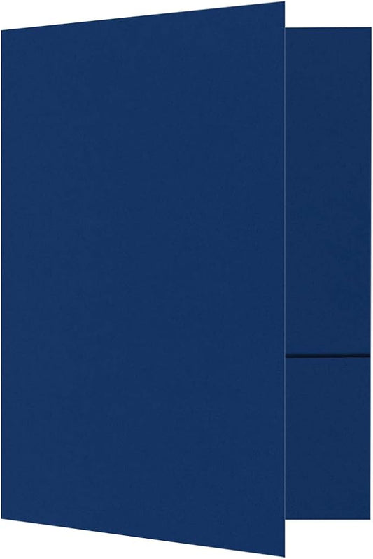 LUXPaper 9" x 12" Presentation Folders | Two Pocket | Navy Blue | 100lb. Cover by LUXPaper