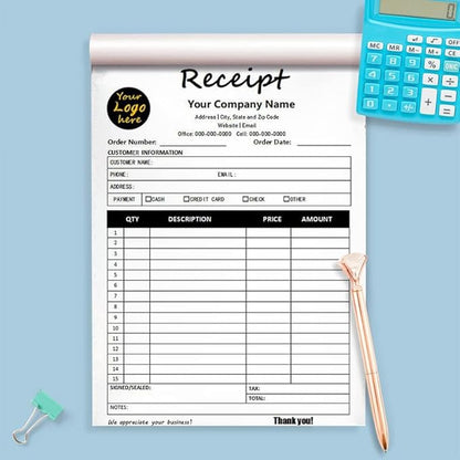 Personalized Invoice Book Custom 2 Part/3 Part Receipt Book Quote Estimate - Image 6