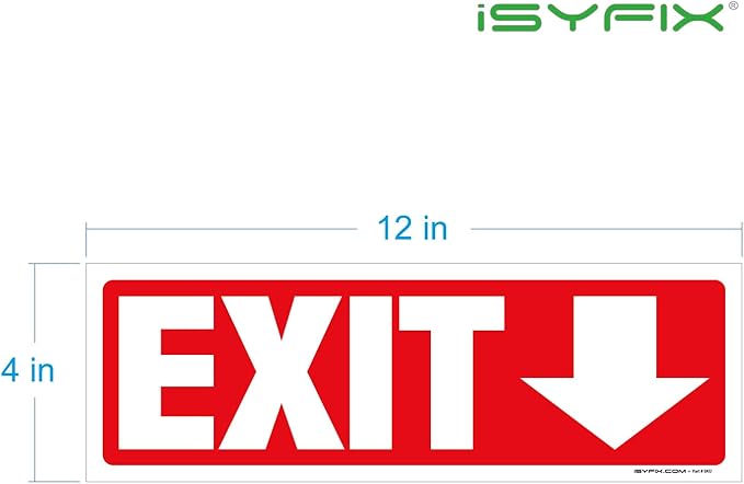 iSYFIX Exit Signs Stickers 12 Pack 12x4 Inch - Image 7