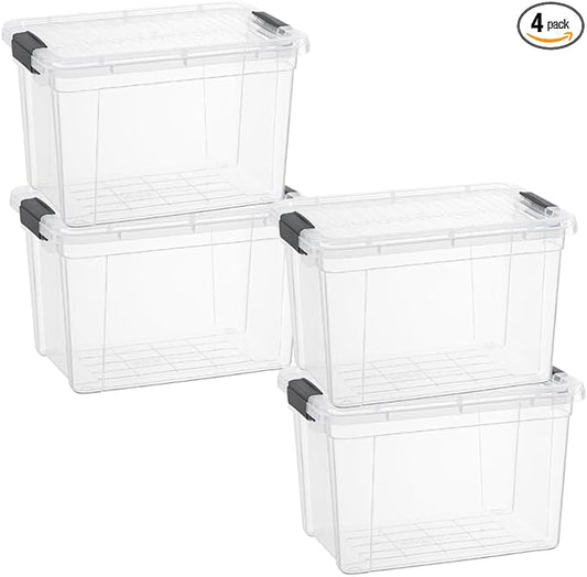 Superio Clear Storage Box with Lid, 2.5 Quart Plastic Container Bins by Superio