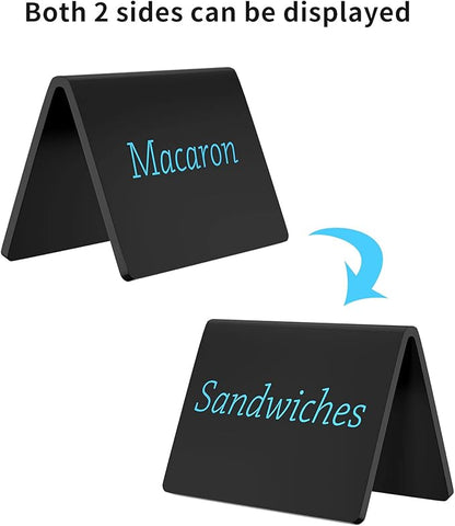 20 Pack Acrylic Mini Chalkboard Sign, AITEE Black Mini Tabletop Chalkboard Signs - Image 5