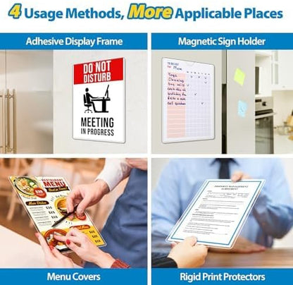 Magnetic Sign Holder Wall Mount 8.5 x 11, Plastic Door Display Frame - Image 2