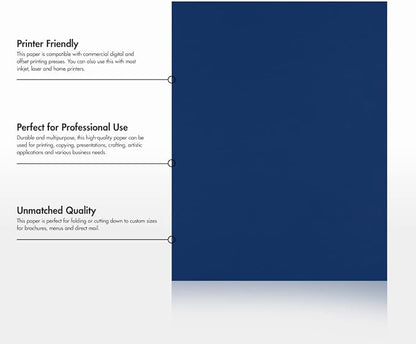 LUXPaper 8.5" x 11" Paper | Letter Size | Navy Blue | 80lb. Text | 50 Qty - Image 8