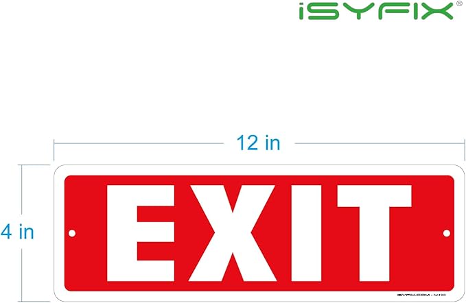 iSYFIX Exit Sign – 12 Pack 12x4 Inch – 100% Rust Free .040 Aluminum Signs - Image 8