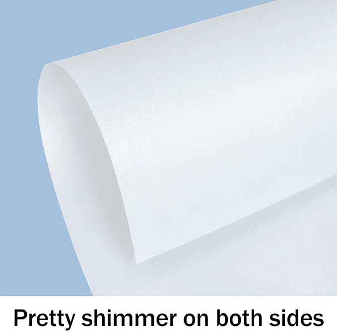24 Sheets White Shimmer Cardstock 8.5 x 11 Metallic Paper, Goefun 80lb Card - Image 3