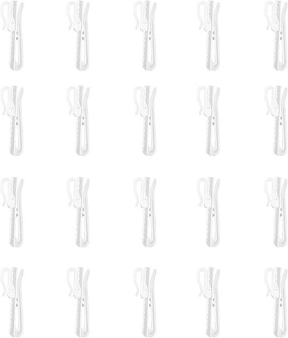 20 PCS Plastic Curtain Hooks Adjustable Pinch Pleat Curtain Clips Room Divider by CBSROROHome
