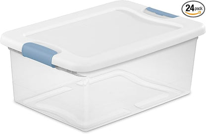 Sterilite 24-Pack Latching Box, Under Bed Storage Bins by Sterilite