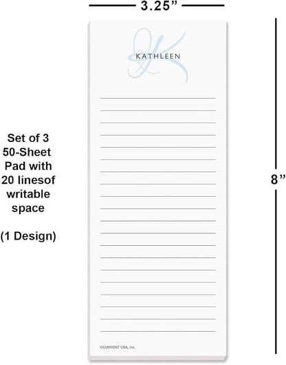 Current Initial Personalized Lined Notepad Set – Set of 3, 50-Sheet Pads - Image 2