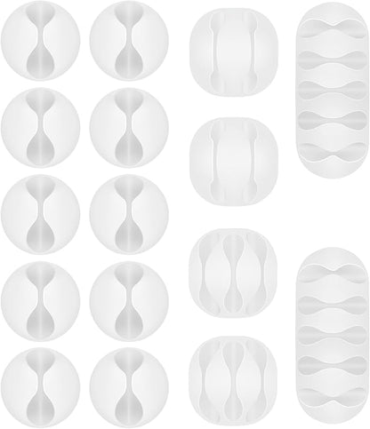 Shintop Cable Clips, 16 Pack White Cord Holder Adhesive Cable Organizer Wire by Shintop