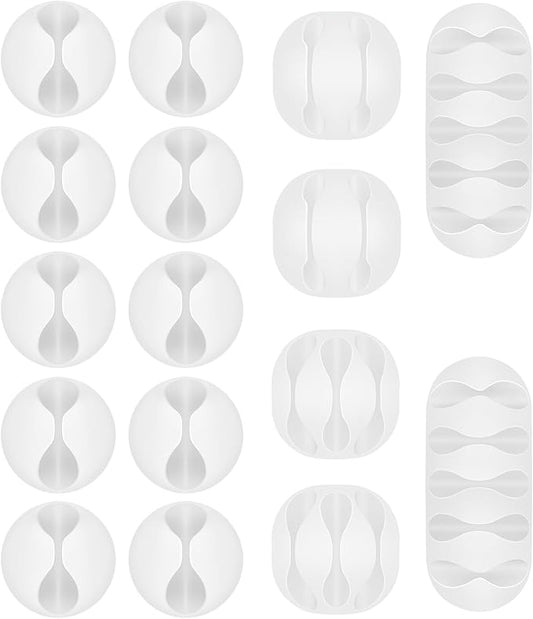 Shintop Cable Clips, 16 Pack White Cord Holder Adhesive Cable Organizer Wire by Shintop
