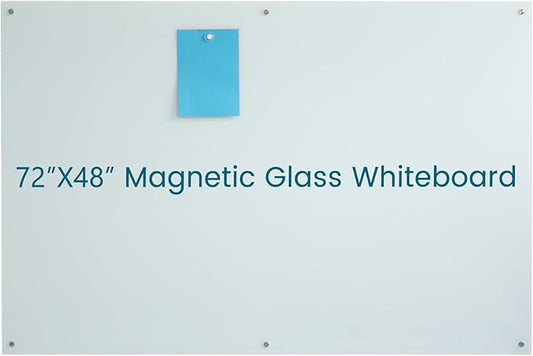 Magnetic Glass Dry Erase WhiteBoard 72"x48", Frosted Surface Glass White Board by JYYPWB
