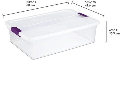 Sterilite 24-Pack 32 Quart ClearView Latch Box, Stackable Organizer Bins - Image 3