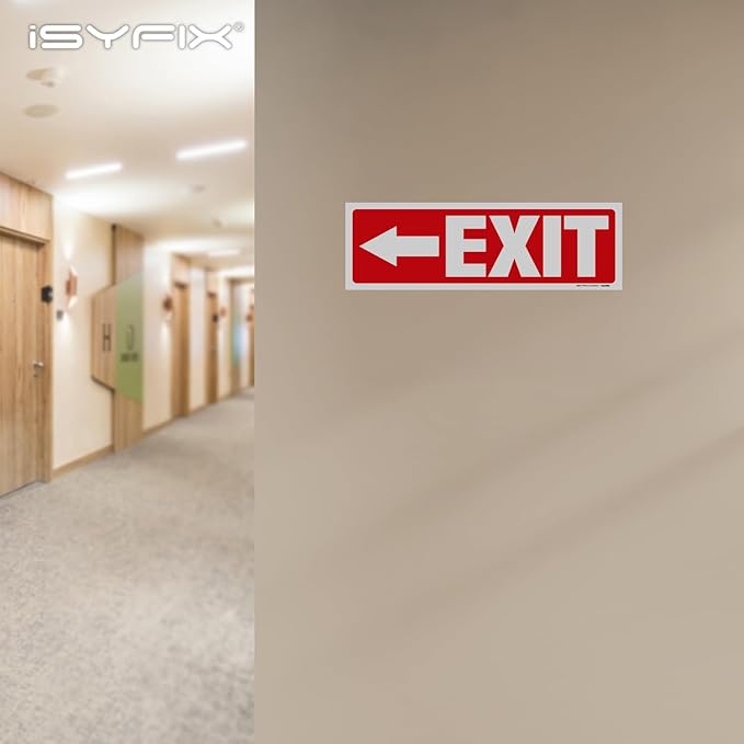 iSYFIX Exit Signs Stickers 6 Pack 12x4 Inch - Image 7