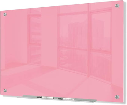 J&J worldwide Magnetic Glass Whiteboard, Wall Mounted Glass Dry Erase Board 47 by JJworldwide