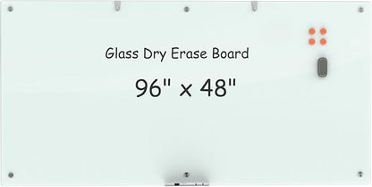 Large Glass Dry Erase Board, 96 x 48 Inches Magnetic Glass Whiteboard by Wingwise