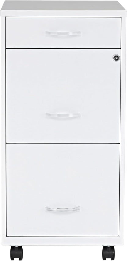 Lorell LYS SOHO Box/File/File Mobile White File Cabinet, 3 Drawer, 26.5 x 14.3 - Image 3
