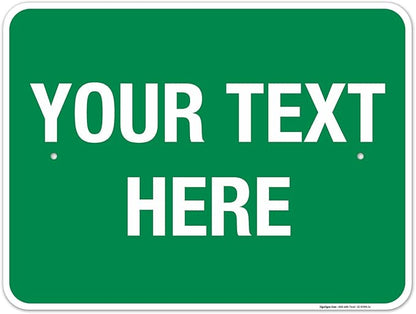 Personalized Custom Green Background Customize by SigoSigns