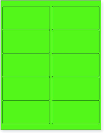 8-1/2 x 11 Neon Color High Light Fluorescent Labels by NextDayLabels
