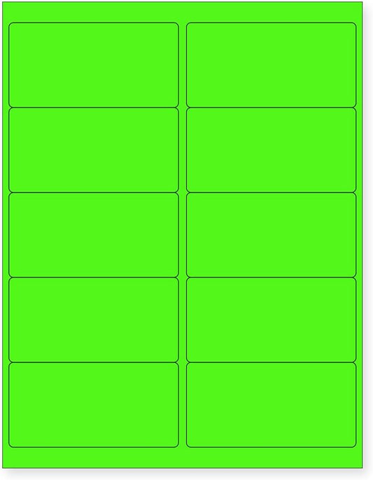 8-1/2 x 11 Neon Color High Light Fluorescent Labels by NextDayLabels