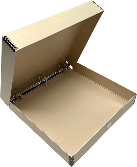 Lineco, Archival Tan 3-Ring Binder Preservation Album Box 12.25 x 11.25 x 2 by Lineco