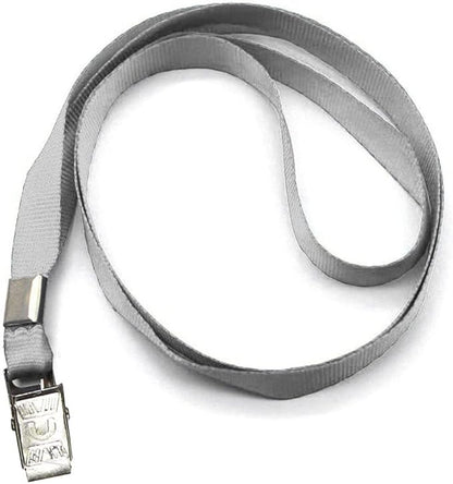 Beebel Gray Lanyards 100 Pack Nylon Flat Badge Lanyard - Image 7
