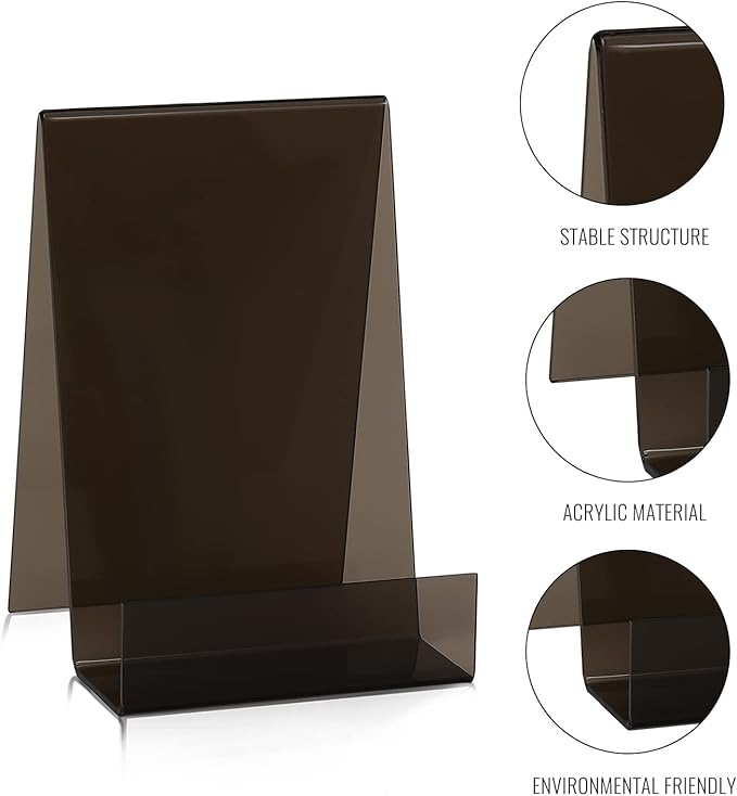 ZOEY Acrylic Book Stand with Ledge Clear Black Display Easels Plate - Image 5