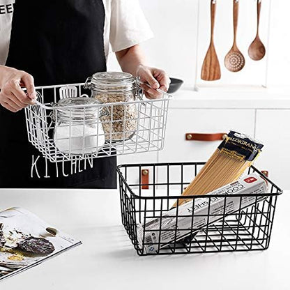 LeleCAT Black Wire Storage Baskets, Metal Household Storage Organizer - Image 6