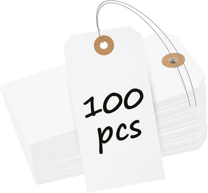 Uniclife 100 Pcs Manila Tags White Blank Shipping Tags by UnicLife