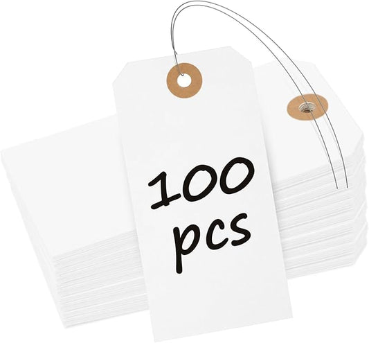 Uniclife 100 Pcs Manila Tags White Blank Shipping Tags by UnicLife