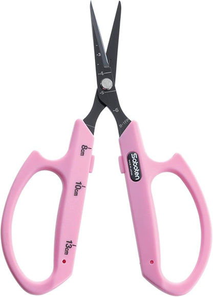 Saboten Fluorine Coated Angled Blade Trimming Scissors Pink PT-2 160mm by DL+Wholesale