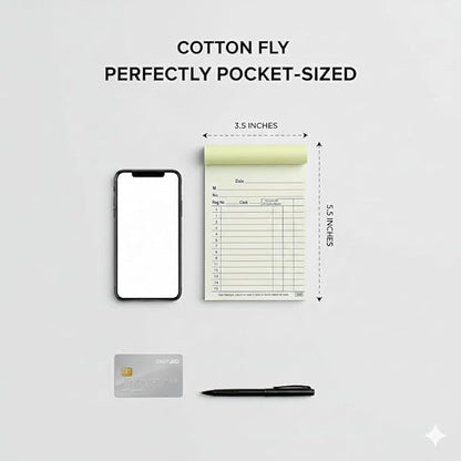 Cotton Fly Sales Order Receipt Book | 3.5" x 5.5" Small Carbonless 2-Part - Image 2