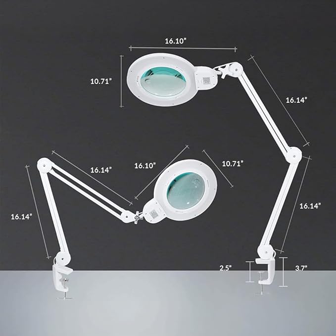 Neatfi XL Bifocal LED Magnifying Lamp, 7-Inch Lens, 5D/20D Magnification - Image 7
