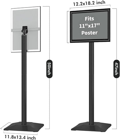 INNOVSIGN Heavy Duty Adjustable Pedestal Poster Sign Stand, 11x17 Aluminum Open - Image 6