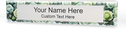 Signs ByLITA Floral Pattern Customized Nameplate | Sage Rose Personalized Full by SignsByLITA