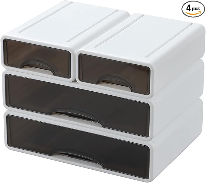 OSteed White Desktop Drawers for Paper, Stackable Office Storage Drawers for by OSteedWares