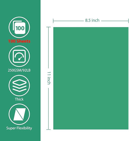 OcePor 100 Sheets Christmas Green Cardstock Paper, Colored Printer Paper 8.5 x - Image 2