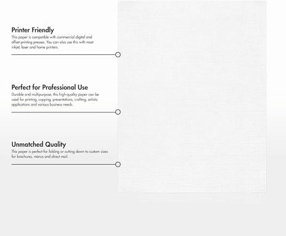 LUXPaper 8.5" x 11" Classic Linen Paper | Letter Size | Avon Brilliant White | - Image 8