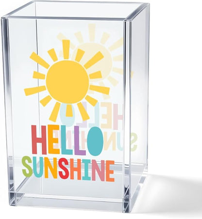 Vgrti Hello Sunshine Acrylic Cosmetic Pencil Pen Holder Cup, Inspirational by Unknown