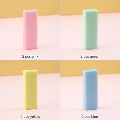 BetterJonny Sliding Retractable Eraser, 4 Color Push Pull Erasers and 8 Refills - Image 7