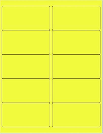8-1/2 x 11 Neon Color High Light Fluorescent Labels by NextDayLabels