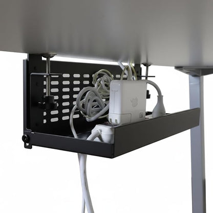 AEONS Universal Under Desk Cable Management Tray-Clamp Mount Hinged Swing - Image 6