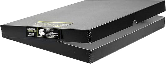Lineco 16x20 Black Clamshell Archival Folio Storage Box, 1.75" Deep. Acid-Free by Lineco