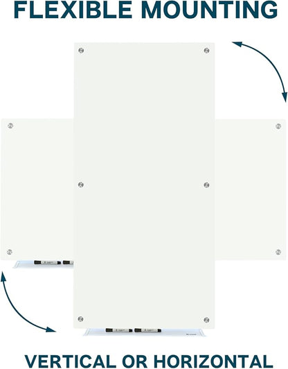 J&J worldwide Magnetic Glass Whiteboard 6' x 4', Large Frameless White Boards - Image 5