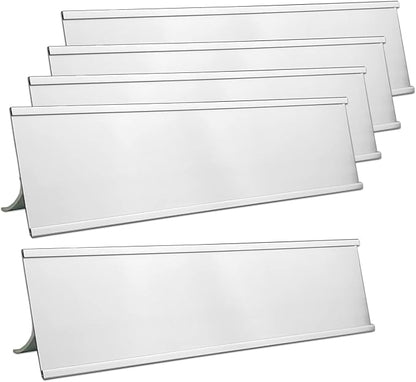 5 Pack 2" x 8" Aluminum Desk Name Plate Holders, Office Business Desk Sign by Unknown